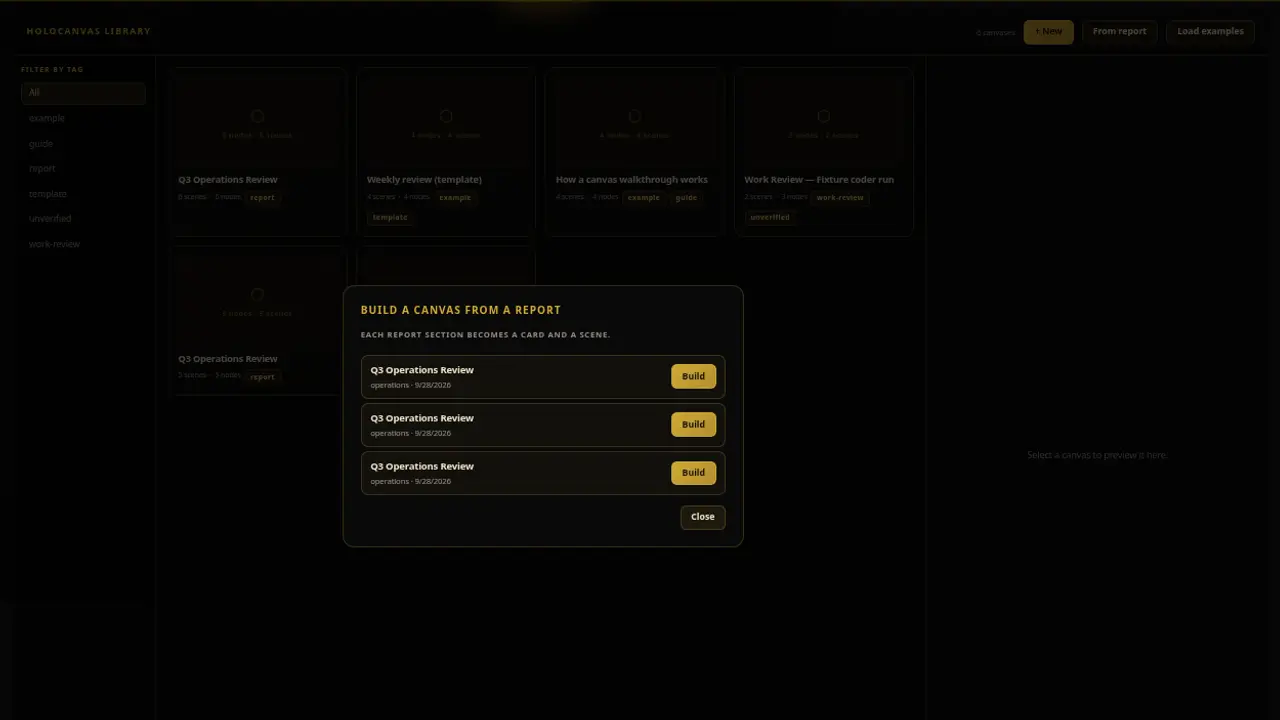 Build a walkthrough from a report