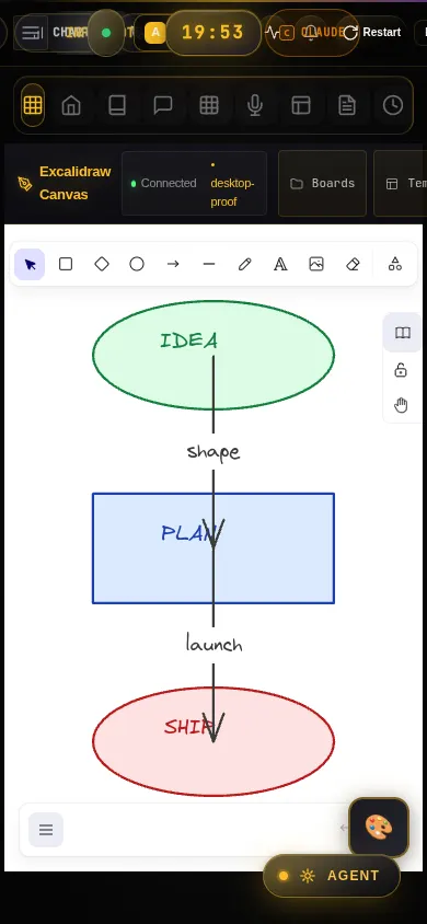 The same canvas at phone width